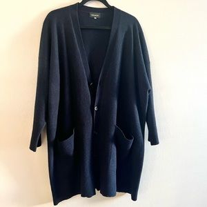 Eskandar Navy Blue Cashmere Cardigan